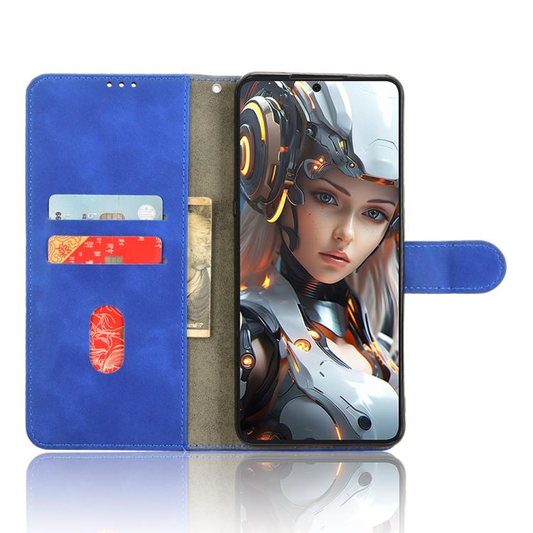 Funda de Cuero con Tapa Magnética para Cubot Max 5 Skin Feel (Azul)