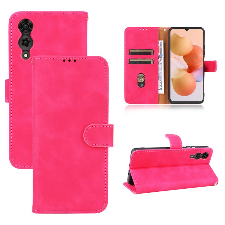 Funda de Cuero con Tapa Magnética Cubot A10 Skin Feel (Rosa Rojo)