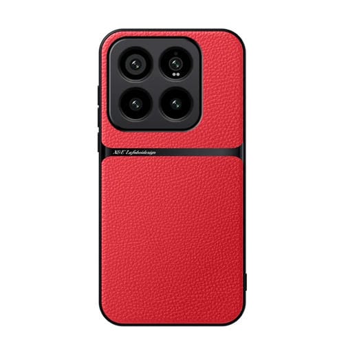Funda Para Teléfono Xiaomi 14 Pro Litchi De Cuero Con Cobertura Total Magnética A Prueba De Golpes (Rojo)