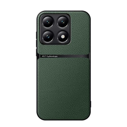 Funda Para Teléfono Xiaomi 14T De Piel De Lichi Con Cobertura Total Magnética Y A Prueba De Golpes (Verde)