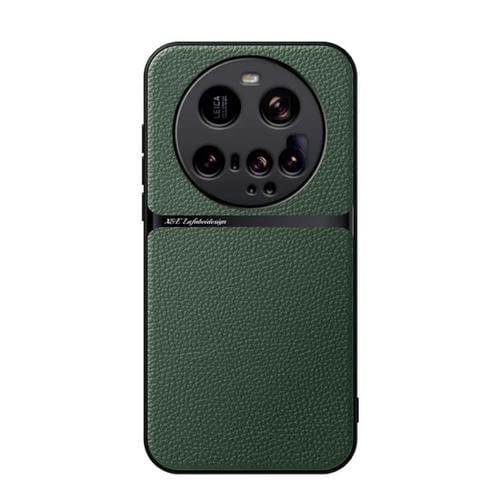 Funda magnética de cuero Litchi Ultra para Xiaomi 15, con cobertura total, a prueba de golpes (verde)