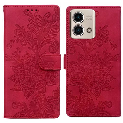 Funda de Cuero con Hebilla Magnética y Diseño Floral para Motorola Moto G Stylus 5G (2024) (Rojo)