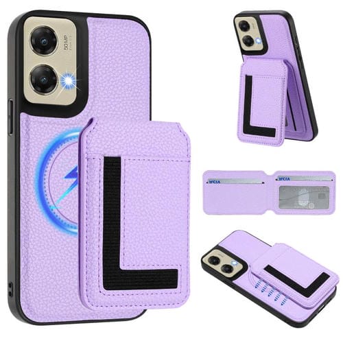 Funda para Teléfono Motorola Moto G Stylus 5G 2024 Cx01 con Tarjetero Magnético Desmontable Magsafe (Morado Claro)