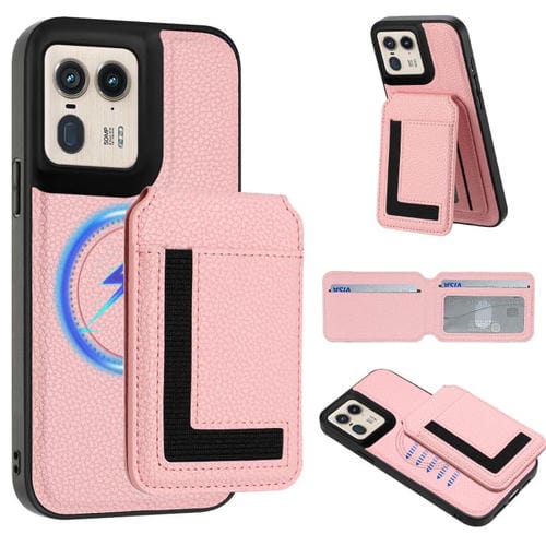 Funda para Teléfono Motorola Moto X50 Ultra Cx01 con Tarjetero Magnético Desmontable Magsafe (Rosa)