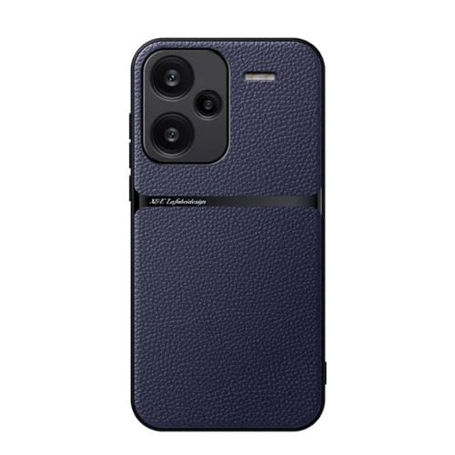 Funda para Teléfono con Tapa Magnética de Cuero Litchi con Protección Total a Prueba de Golpes para Redmi Note 13 Pro+ 5G (Azul Marino)