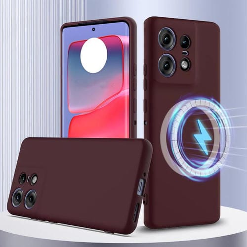 Funda de Silicona para Motorola Edge 50 Pro Magsafe a Prueba de Golpes (Ciruela)