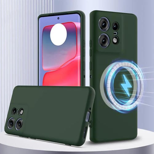 Funda de Silicona a Prueba de Golpes para Motorola Edge 50 Pro Magsafe (Verde Oscuro)