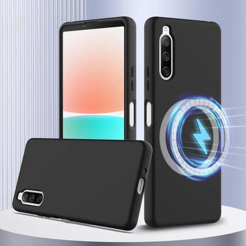 Funda silicona a prueba de golpes Magsafe Sony Xperia 10 IV (Negra)