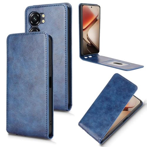 Funda de Cuero con Tapa Vertical Magnética para Teléfono Oukitel C58/C58 Pro (Azul)
