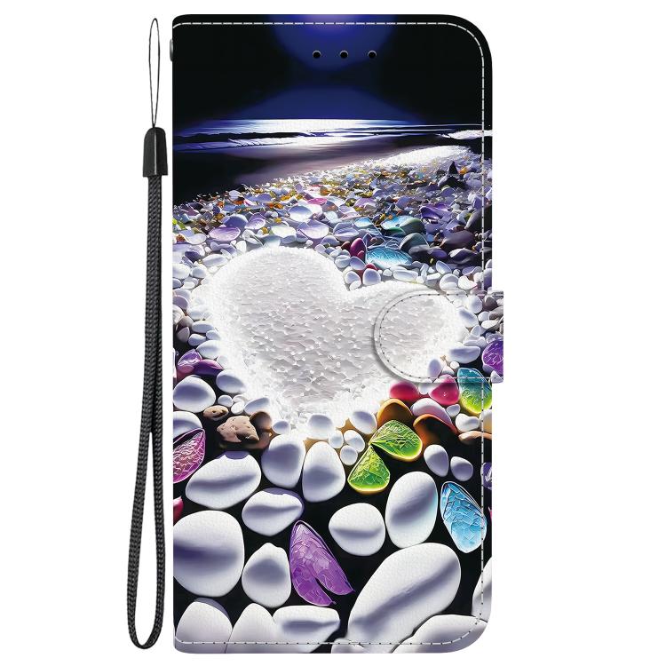 Funda de Cuero con Dibujo de Colores y Textura de Cristal para iPhone 15 Pro Max (En Forma de Corazón)