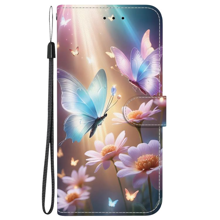 Funda de Cuero para iPhone 7 Plus/8 Plus con Dibujo de Colores y Textura de Cristal (Mariposa, Amor y Flores)