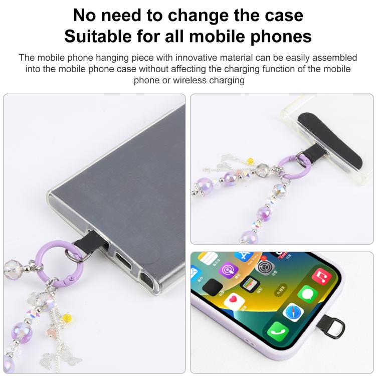 Cordón Antipérdida para Teléfono con Cadena de Borlas (Rosa)