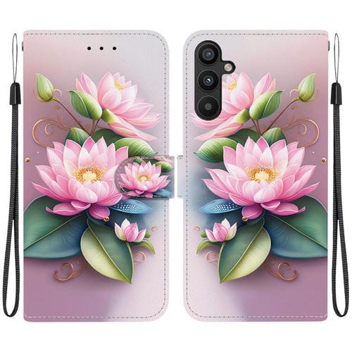 Funda Cuero Samsung Galaxy A34 5G Dibujo Colores Textura Cristal (Lotus)