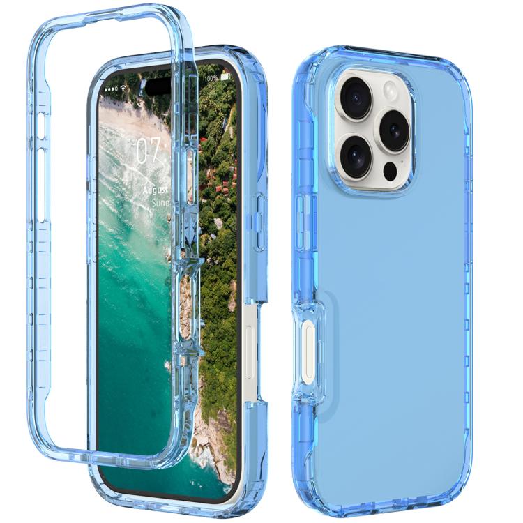 Funda de Teléfono PC + TPU iPhone 16 Pro Protección Antigolpes (Azul)
