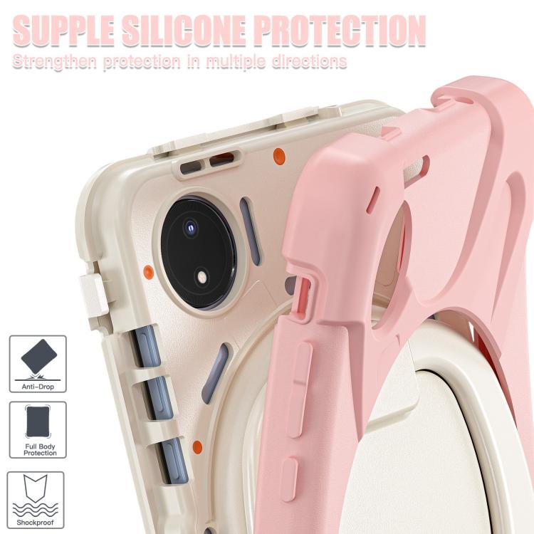 Funda Híbrida de Silicona para Tableta Xiaomi Redmi Pad Se 8.7 con Soporte y Correa para El Hombro (Rosa Cerezo)
