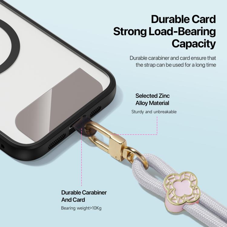 Cordón Ajustable para Teléfono Bandolera Dux Ducis Garden Diseño Begonia (Gris)