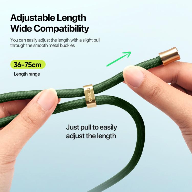 Cordón ajustable para teléfono bandolera Dux Ducis Garden diseño mosaicos (Verde Militar)