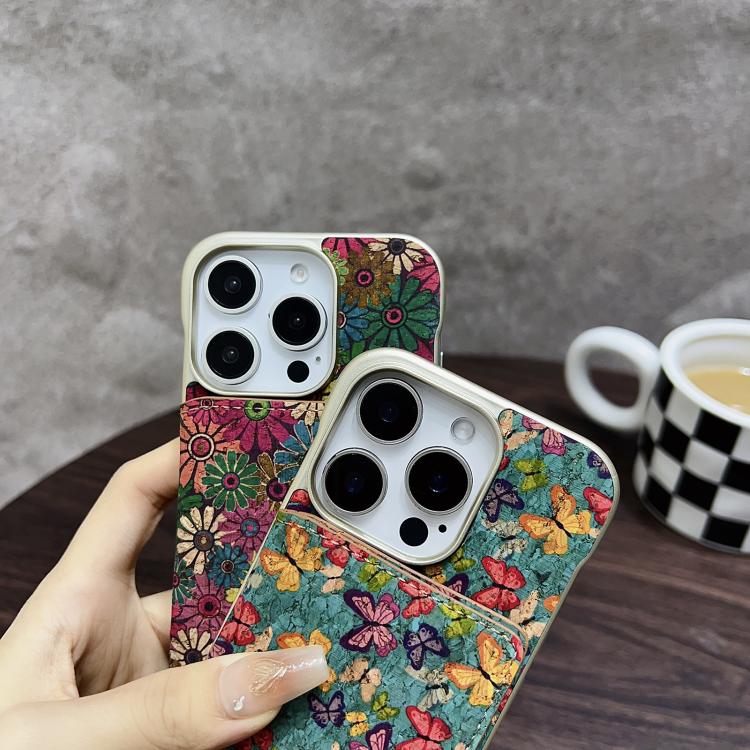 Funda para iPhone 15 Pro Max Denior D24 Paint con Ranura para Tarjeta Magsafe (Mariposas Azules)
