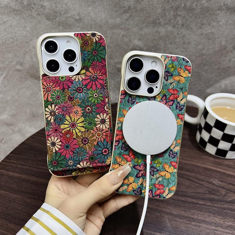 Funda para iPhone 15 Pro Denior D24 Paint con Ranura para Tarjeta Magsafe (Verde)
