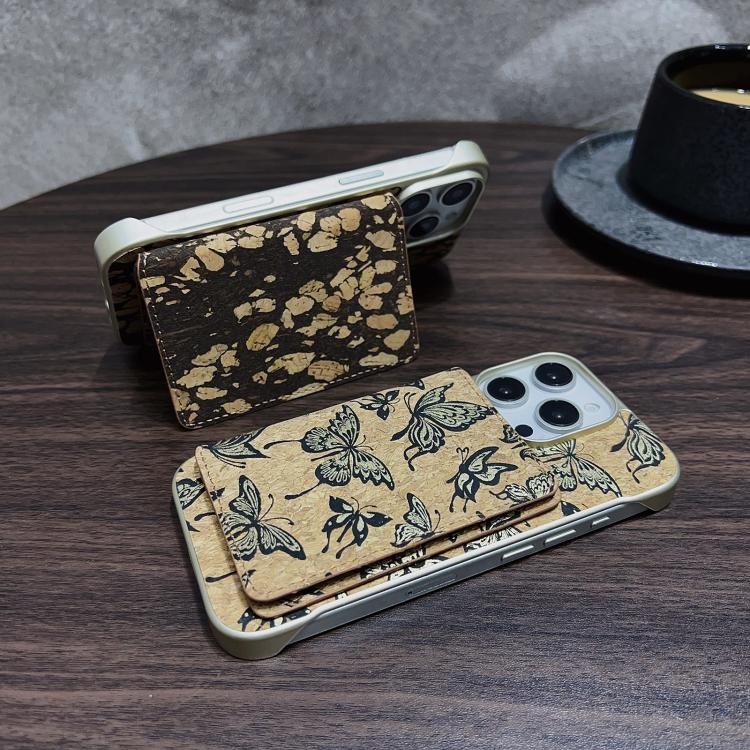 Funda para iPhone 14/13 Denior D24 Paint con Ranura para Tarjeta Magsafe (Mariposas Doradas)