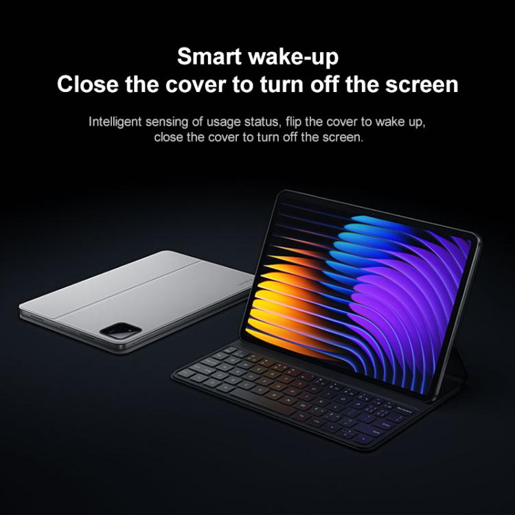 Funda Protectora de Doble Cara con Teclado Xiaomi Original para Xiaomi Pad 7/7 Pro, Funda de Cuero Inteligente para Tableta (Gris)