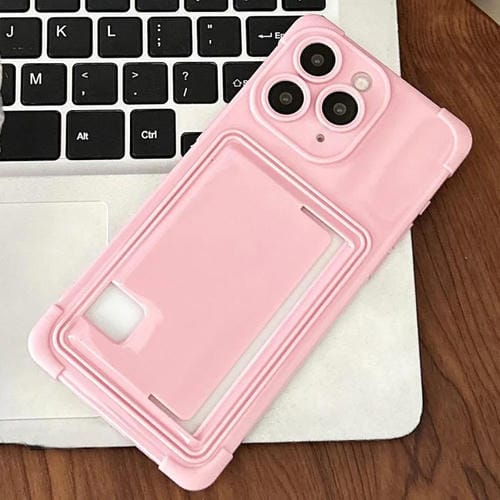 Funda TPU con Ranura para Tarjeta Lateral para iPhone 11 Pro Max (Rosa)