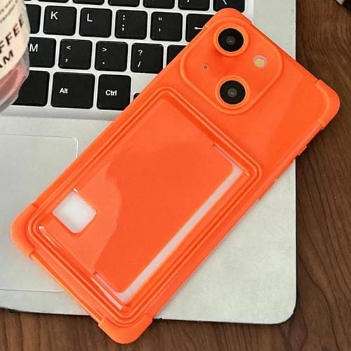 Funda TPU iPhone 15 Ranura para Tarjeta Lateral (Naranja)