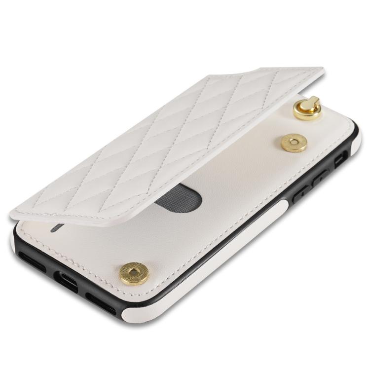 Estuche para Teléfono Rombal para iPhone 8 Plus/7 Plus con Ranuras y Cordón (Blanco)