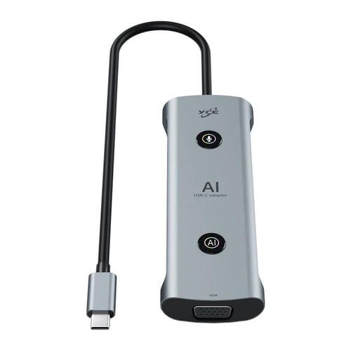 Estación de Acoplamiento USB-C Yce V261C 13 en 1 Adaptador Tipo-C (Gris)