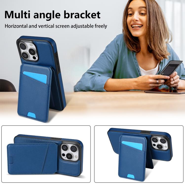 Funda para Teléfono Magsafe iPhone 15 Pro Max con Tarjetero Desmontable (Azul)