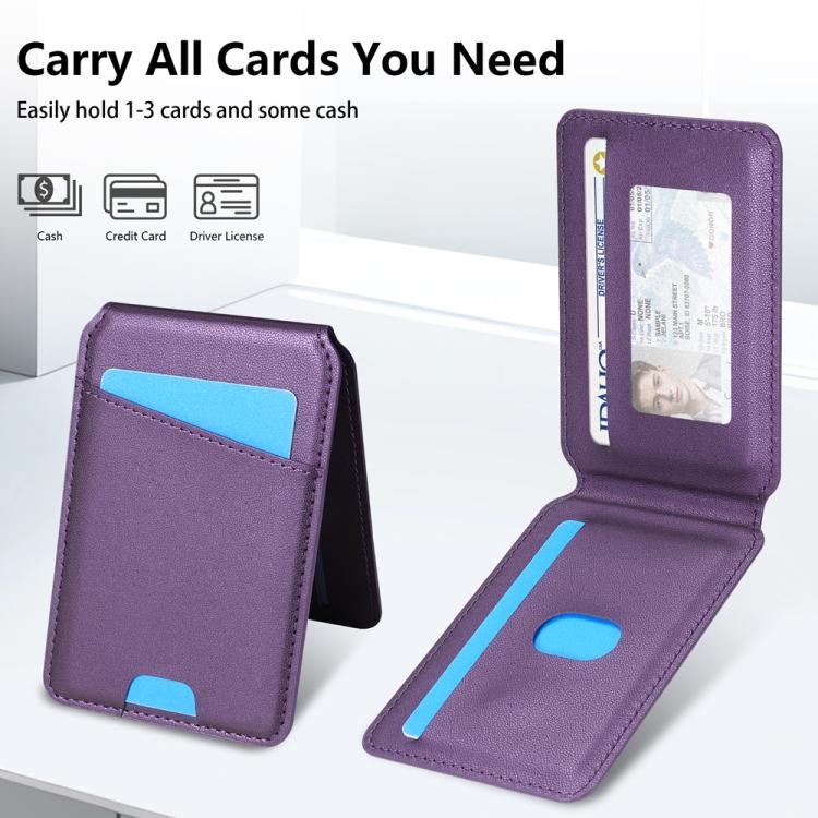 Funda para teléfono Magsafe iPhone 12 Pro Max con tarjetero desmontable (Morado)