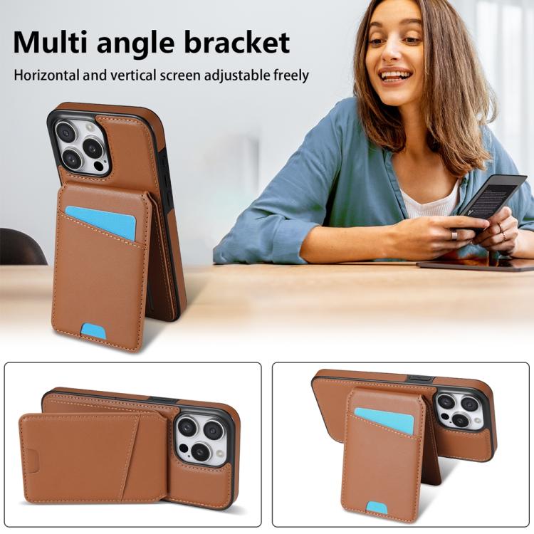 Funda para Teléfono Magsafe iPhone 12 Pro Max con Tarjetero Desmontable (Marrón)