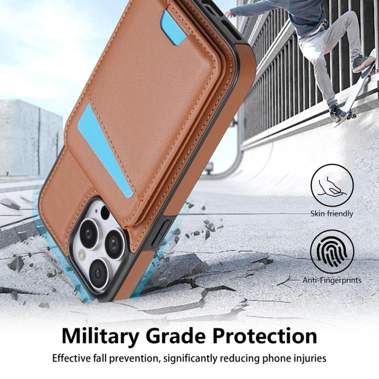 Funda para Teléfono Magsafe iPhone 12 Pro Max con Tarjetero Desmontable (Marrón)