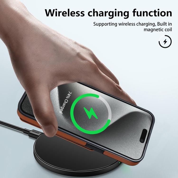 Funda para Teléfono Magsafe iPhone 12 Pro Max con Tarjetero Desmontable (Marrón)