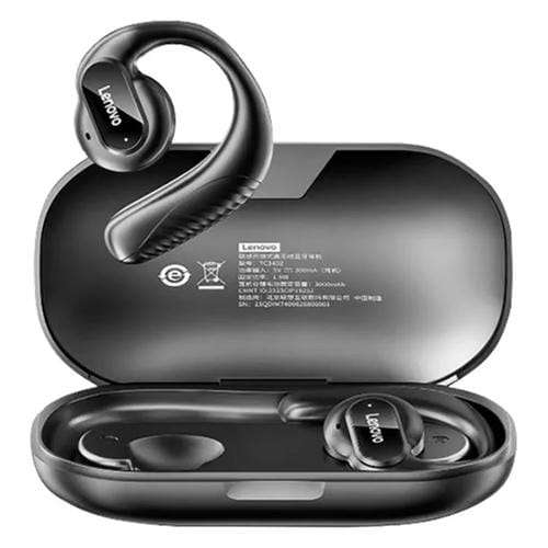 Auriculares inalámbricos Lenovo Tc3402 Bt 5.3 con sonido envolvente 360 grados y doble bocina (Negro)