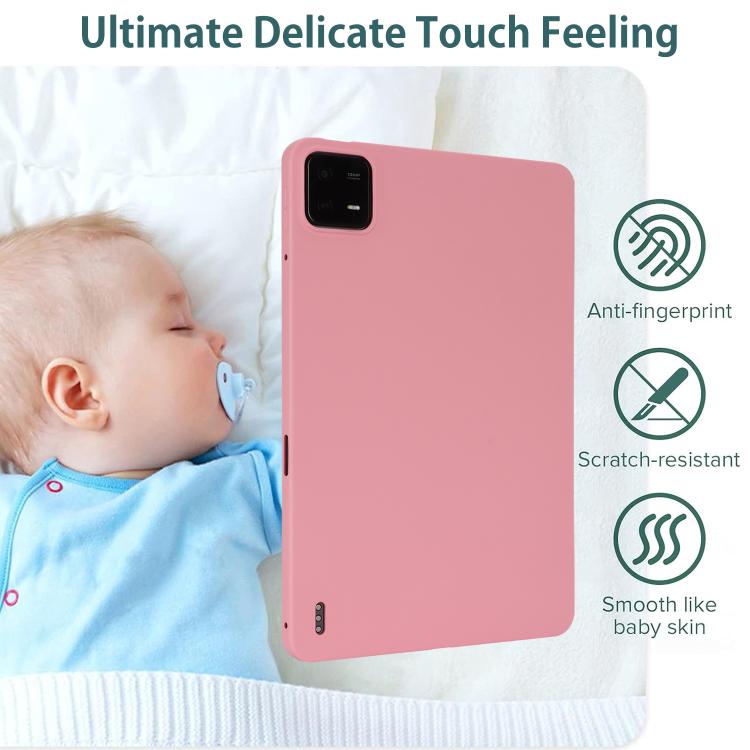 Funda de TPU para Tableta con Pulverizador de Aceite y Agradable para la Piel para Xiaomi Pad 7 (Rosa)