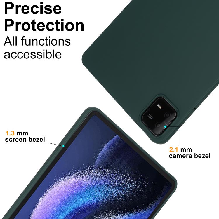 Funda de TPU para Tableta con Pulverizador de Aceite y Agradable para la Piel para Xiaomi Pad 7 (Verde Oscuro)