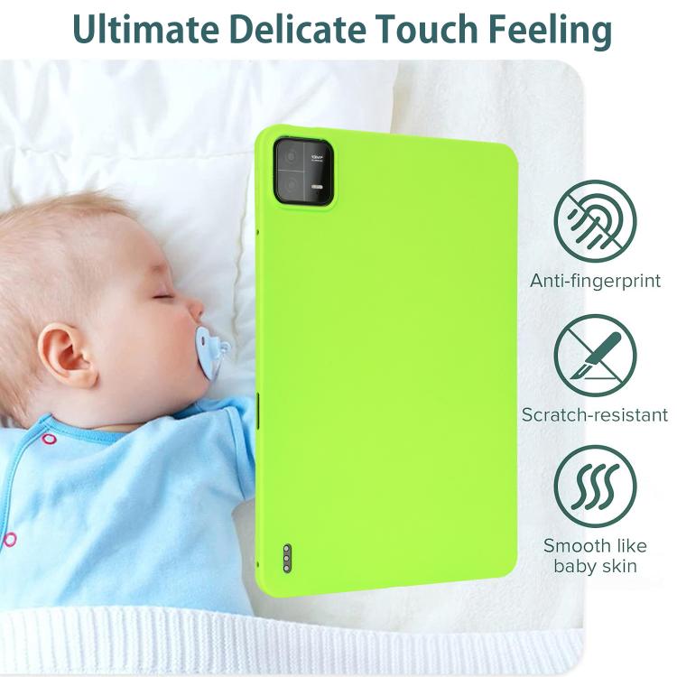Funda de TPU para Tableta con Pulverizador de Aceite y Agradable para la Piel para Xiaomi Pad 7 (Verde Fluorescente)