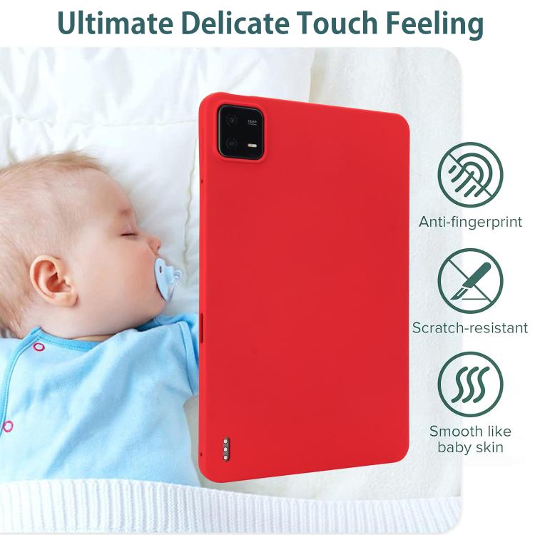 Funda de TPU para Tableta con Spray de Aceite y Agradable para la Piel para Xiaomi Pad 7 Pro (Roja)