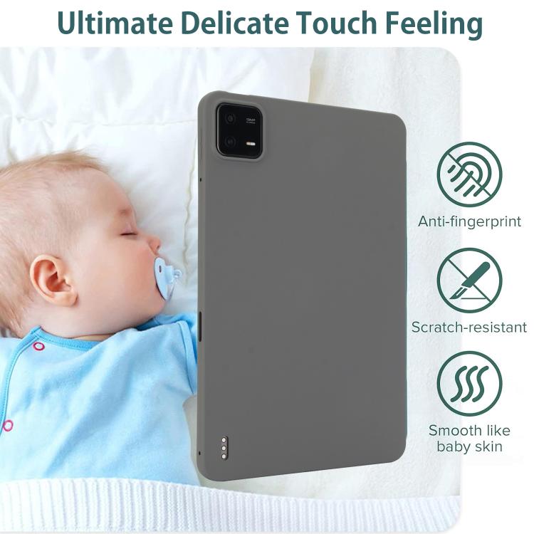 Funda de TPU para Tableta con Spray de Aceite y Agradable para la Piel para Xiaomi Pad 7 Pro (Gris)