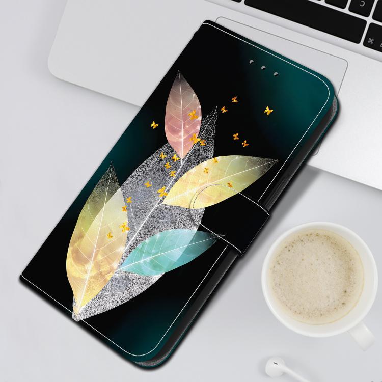 Funda de Cuero OnePlus Ace 2V 5G y Nord 3 con Dibujo de Colores y Textura de Cristal (Hojas de Colores)