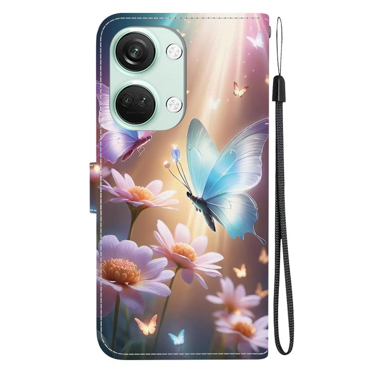 Funda de Cuero para OnePlus Ace 2V 5G y Nord 3 con Dibujo de Mariposa y Flor (Colores)