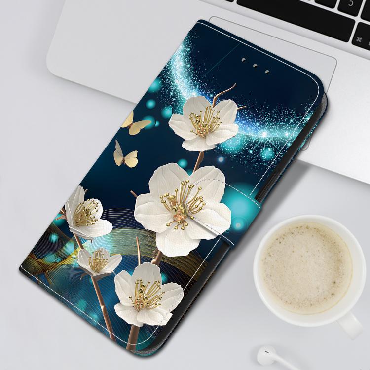 Funda de Cuero OnePlus Nord Ce4 5G con Dibujo de Colores y Textura de Cristal (Magnolia)