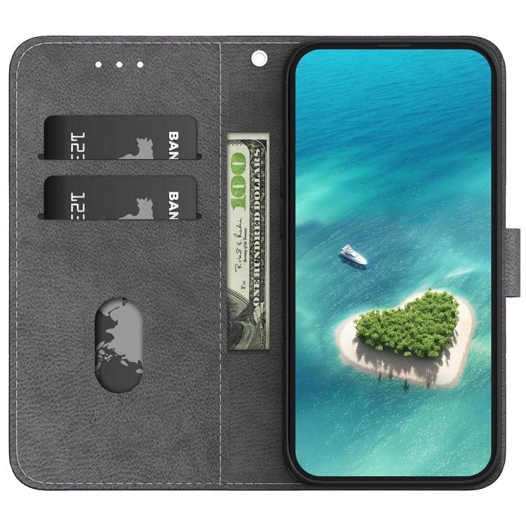 Funda de Cuero con Dibujo y Textura de Cristal para OnePlus Nord Ce4 5G (Orquídea Negra)