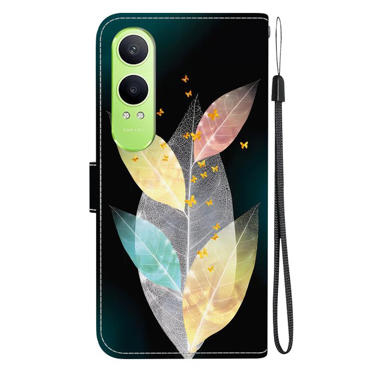 Funda de Cuero con Dibujo y Textura de Cristal para OnePlus Nord Ce4 Lite (Hojas de Colores)