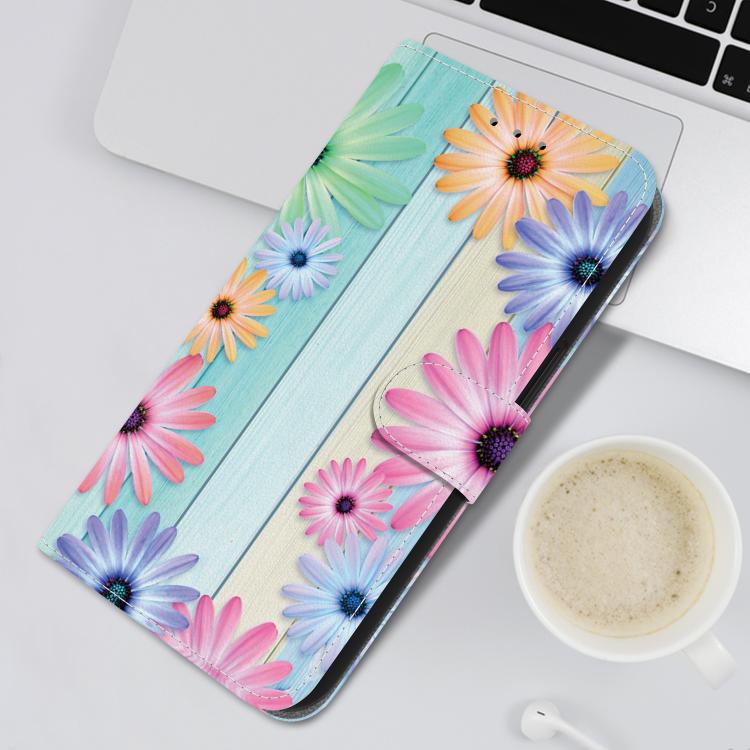 Funda de Cuero con Dibujo y Textura de Cristal para OnePlus Nord Ce4 Lite (Girasoles)