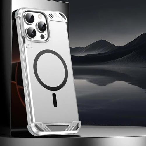 Funda para Teléfono R-Just RJ63 con Aroma Mecha y Magsafe sin Marco para iPhone 16 Pro Max (Plateada)