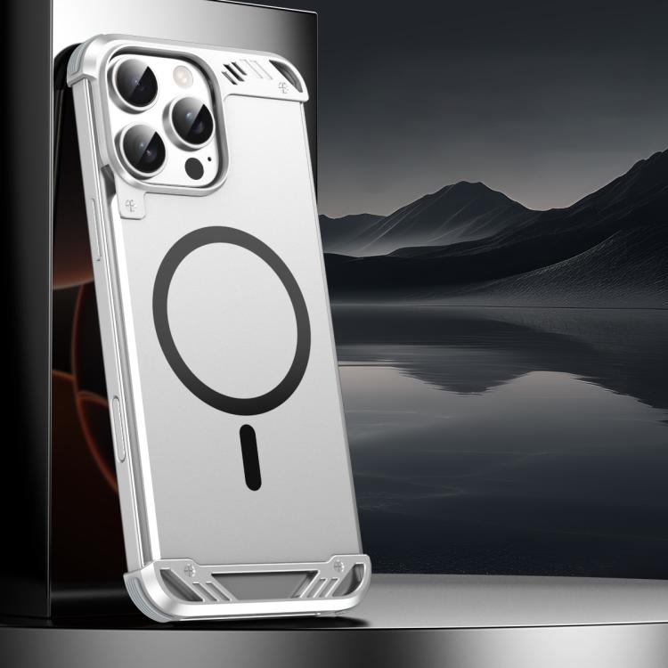 Funda para Teléfono R-Just RJ63 con Aroma Mecha y Magsafe sin Marco para iPhone 15 Pro Max (Plateada)