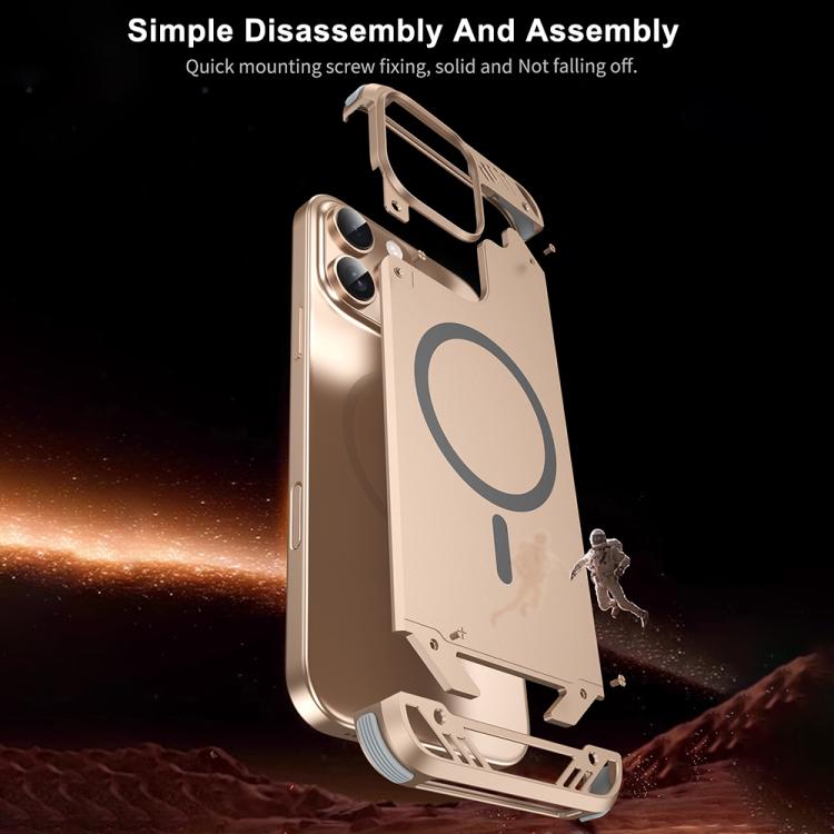 Funda para iPhone 16 Plus R-Just RJ63 sin Marco Aroma Mecha Magsafe (Plateada)