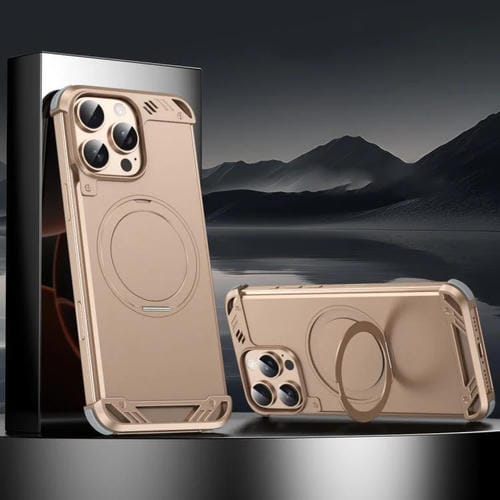 Estuche para Teléfono R-Just RJ63-1 Soporte Magsafe sin Marco para iPhone 13 Pro (Dorado del Desierto)